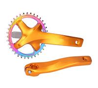 Drfeify Speed a velocità Singolo Braccio di Manovella in Bicicletta per Biciclette 36t, Forte compatibilità per Molti Modelli di Biciclette, Sostituzione Ideale per la Riparazione (Gold)