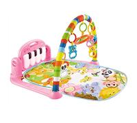 Drfeify Tappetino da Gioco per Bambini con Giocattoli Sensoriali, Tappeto da Gioco Morbido per lo Sviluppo Infantile con Musica e Luci per Neonati e Bambini Piccoli (PINK)
