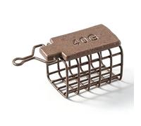 Drfeify Trappola per Esche da Pesca Gabbia per Esche Quadrate in Metallo, con Design Cavo, Rilascio Preciso dell'esca, Lancio Stabile per Carpa, Tinca, Lago, Pesca Al Colpo (FXRL-40G)