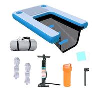 DRFGHK Boat Dog Ladder Pontoon Ramp for Small/Large/Large Dogs, Reusable PVC Inflatable Float Swimming Pool, Floating with(Blue)