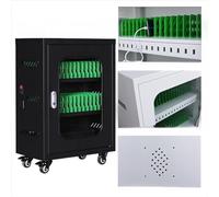 DRFGHK Carrello di ricarica e armadietto per più Chromebook, laptop con bloccaggio, carrello mobile a 30 slot, stazione di chiusura con serratura a chiave (nero)