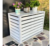 DRFGHK Copertura in alluminio per condizionatore d'aria e pompa di calore, mini split per unità ide, supporto per piante a mensola, unità CA esterna, riduzione del rumore, adatto all'aperto (colore