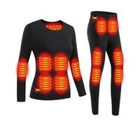 DRFGHK Intimo Termico riscaldato Set Intimo Funzionale da Donna Intimo Termico riscaldato USB Strato Base Intimo da Sci Pile Interno Invernale con 28 Zone riscaldate