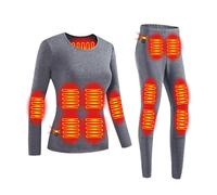 DRFGHK Intimo Termico riscaldato Set Intimo Funzionale da Donna Intimo Termico riscaldato USB Strato Base Intimo da Sci Pile Interno Invernale con 28 Zone riscaldate