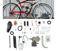 DRFGHK Kit Motore per Bicicletta, Kit per Bici motorizzata a 2 Tempi da 100 CC, Kit di conversione per Motore a Gas monocilindrico raffreddato ad Aria, Adatto per Bici da 26-28", Argento