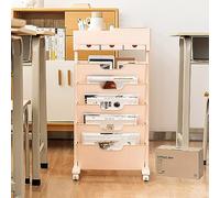 DRFGHK Libreria mobile su ruote, 6 ripiani per organizzare in modo efficiente studio, ufficio e casa