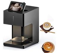 DRFGHK Macchina per stampante da caffè, 3D Latte Art, digitale, WiFi, carica foto e selfie, funzione touch screen, per decorazioni fai da te, torte, dessert, birra, biscotti, pane, nero, EB-FT4