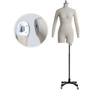 DRFGHK Manichino da Sarto in Morbida Schiuma a Mezzo Busto Regolabile con spilli inseribili per confezionare Modelli Femminili, Witharms-S-Model80
