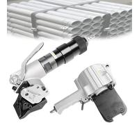 DRFGHK Raggruppamento di rottami metallici Banding Machine,Heavy Rebar Tubi Duty Tensionatore e Cutter Sealer,Macchina imballatrice pneumatica portatile, Per 19mm/25mm/32mm Larghezza reggiatura 25mm