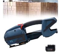 DRFGHK Reggiatrice elettrica con Batteria, utensile Automatico per reggia in Pet/PP, Macchina Automatica per la Saldatura di Nastri per imballaggio/spedizione/stoccaggio