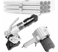 DRFGHK Reggiatrice pneumatica da 19 mm/25 mm/32 mm di larghezza, tenditore pneumatico in metallo e sigillante per taglierina, per cemento armato/tubi/container carico fissaggio 32 mm/1,26 pollici