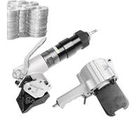 DRFGHK Reggiatrice pneumatica in acciaio,Impacchettatrice per impacchettamento di tubi per cemento armato,Tenditore e taglierina Sealer Heavy Duty Baler,Per cintura metallica di larghezza 19mm/25mm