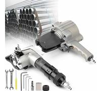 DRFGHK Reggiatrice pneumatica in acciaio, impacchettatrice per impacchettamento di tubi per cemento armato, tenditore e sigillante per taglierine, pressa resistente per cinghie metalliche da 19 mm/25