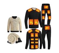 DRFGHK Set di Biancheria Intima Termica da Uomo, Magliette Termiche a Maniche Lunghe USB riscaldate elettricamente, Mutande, Tuta Calda per Allenamento, Sci, Corsa