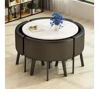 DRFGHK Set di Tavolo e Sedie, Scrivania Sedia da Ufficio, Pranzo per Cucina, Reception Conferenze, Sala Tè Pasticceria, Ristorante Bar Trattative(White,70cm
