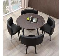 DRFGHK Set di Tavolo e Sedie, Scrivania Sedia da Ufficio, Pranzo per Cucina, Reception Conferenze, Sala Tè Pasticceria, Ristorante Bar Trattative(Brown,70cm