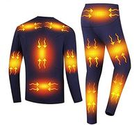 DRFGHK Set Intimo riscaldato, 8 Zone 3 di Controllo della Temperatura, Riscaldamento USB, Maglia e Pantaloni Termici Invernali per Uomo e Donna