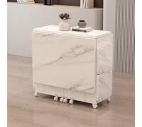 DRFGHK Set tavolo da pranzo, pieghevole in legno con 4 sedie, con ruote universali, tre forme, angoli arrotondati, per addio al nubilato, soggiorno, ristorante. (120 x 60 77 cm)