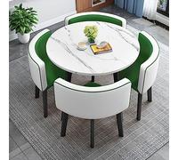 DRFGHK Space Saver Kitchen Breakfast Set Round Table and Chairs with Soft Backrest Modern Style Furniture for Coffee Conference Tables