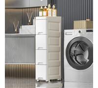 DRFGHK Unità portaoggetti da bagno sottile, carrello sottile, armadio alto e stretto, unità sottile, cassetti su ruote, con rotelle, per piccoli spazi vuoti