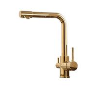 DRFGNF 3 Way Kitchen Faucet Brass Hot And Cold Water Direct Drinking Water Multi-Function Rotating Kitchen Sink Faucet-Gold