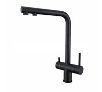 DRFGNF 3 Way Pull out Kitchen Tap Black Double Outlet Faucet 3 Way Water Filter Tap Kitchen Drinking Taps Sink Mixer Pull out