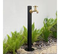 DRFGNF 304 Stainless Steel Cylindrical Vertical Garden Water Column,Freestanding Hose Stand with Lock Faucet,Outdoor Antifreeze Faucet Water Dispenser Hydrant Water Feature Foun