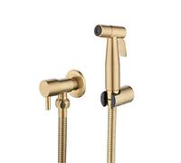 DRFGNF 304 SUS Toilet Bidet Faucet Set Wall Mounted Bathroom Toilet High Pressure Gun Nozzle Bidet Faucet Brushd Gold Toilet