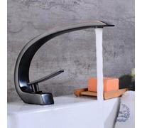 DRFGNF Basin Faucet Brass Spout Bathroom Faucets Hot Cold Mixer Tap Waterfall Faucets Single Handle Basin Faucet Hot And Cold Water Mixer,Black