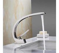 DRFGNF Basin Faucet Brass Spout Bathroom Faucets Hot Cold Mixer Tap Waterfall Faucets Single Handle Basin Faucet Hot And Cold Water Mixer,White And Chrome