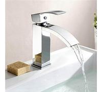 DRFGNF Bathroom Basin Faucet Brass Basin Mixer Tap Chromed Polished Waterfall Faucets Single Handle Hot And Cold Water Mixer Bathroom Sink Faucet