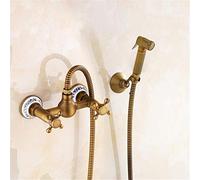 DRFGNF Bidet Faucets Antique Brass Bathroom Shower Blow-Fed Spray Gun Nozzle Toilet Hot And Cold Water Taps Bathtub Faucet Toilet,Bidet Faucets B (Bidet Faucets D)