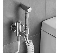 DRFGNF Bidets Faucet Chrome/Black Brass Wall Mounted Mop Slot Tap Cold Water Toilet Corner Valve Handheld Bidets Spray Gun Sets Toilet,Chrome (Chrome)