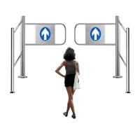 DRFGNF Cancello a Battente Industriale in Acciaio Inossidabile per supermercati e biblioteche - Barriera di Sicurezza con ringhiera, Soluzione di Ingresso Universale (Argento-B,