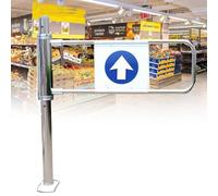 DRFGNF Cancello Girevole Automatico a Rimbalzo Durevole - Accesso pedonale Manuale unidirezionale a 90° per supermercati, fabbriche e parchi - Barriera di Sicurezza a Molla per