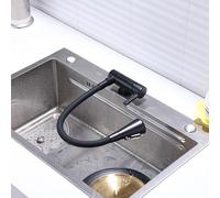 DRFGNF Flexible Tap Hoses Kitchen Taps Kitchen Sink Folding Faucet with 3 Jets to Choose from Kitchen Sink Taps Mixer One Hole Black