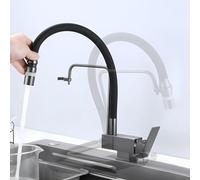 DRFGNF Foldable Faucet Gun Gray Kitchen Tap Spray Head for Front Window Dual Mode Campervan Tap Folding Kitchen Tap with Rotation Spout