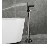 DRFGNF Freestanding Bath Taps Gun Gray Bath Waterfall Mixer Taps with Shower 360 Rotating Tap Bathtub Faucet