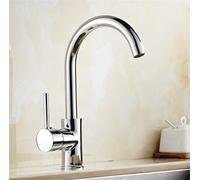 DRFGNF Kitchen Faucets Black Color Rotating Copper Crane Kitchen Sink Faucet Hot And Cold Water Vegetables Kitchen Mixer Tap with Aerator Single Handle,Brushed Nickel (Chrome)