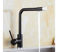 DRFGNF Kitchen Faucets Chrome Kitchen Sink Water Faucet 360 Rotate Swivel Faucet Mixer Single Holder Single Hole 3 Way Mixer Tap Drinking Water Filter Faucets,Golden (Black)