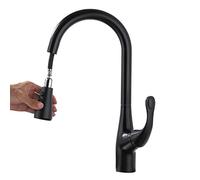 DRFGNF Kitchen Faucets with Pull out Spray Brass 2 Patterns Hot Water And Cold Water Rotating Single Hole Kitchen Mixer Faucet-Black (Color : Chrome)