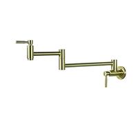 DRFGNF Kitchen Sink Faucet Brushed Gold Pot Filler Faucet Foldable 360°Rotation Kitchen Faucet Wall Mount Brass Kitchen Sink Faucet Cold Water Only Kitchen Tap Single Hole Two H