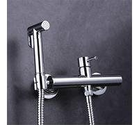DRFGNF Matte Black/Chrome Brass Bathroom Shower Bidet Toilet Sprayer Kit Hot And Cold Mixer Valve Taps Wall Mounted Bidets Faucet Toilet,Chrome A (Chrome B)