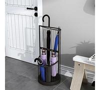 DRFGNF Portaombrelli in metallo con vassoio antigoccia e gancio - Supporto autoportante per organizzare l'ingresso e l'ufficio, elegante soluzione di conservazione per casa e lavoro