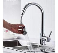 DRFGNF Rubinetti Kiten Rubinetto Kiten Rubinetto Estraibile Argento Rubinetto Kiten Ottone Una Mano Roma Rotazione a 360 Gradi Uscita Acqua Bidirezionale Rubinetto Multifunzionale