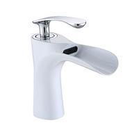 DRFGNF Rubinetti per Il Bagno Rubinetto per Acqua Calda e Fredda Interamente in Rame, Rubinetto per lavabo, lavabo sottopiano, Presa d'Acqua in Stile Cascata per Hotel, Rubinetto retrò Nero Oro, AR