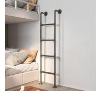 DRFGNF Scala a pioli in Metallo Nero per impieghi gravosi per soppalco, Montaggio a Parete, Uscita dal seminterrato, Finestra, Letto a Castello in Ferro battuto, Scala antincendio (47 Pollici)