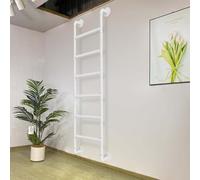 DRFGNF Scala in Metallo a Parete per soppalco, Altezza 100-300 cm, Scala di Uscita per finestre da seminterrato, Scala in Ferro battuto Bianco per Letto a Castello, Dimensioni Personalizzabili, por