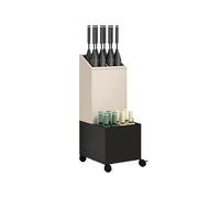 DRFGNF Supporto verticale metallico per ombrelli con ruote, grande capacità, per decorazione commerciale, ricevimenti alberghieri e biglietti per uffici (colore 1, 32 x 25 x 60 cm)