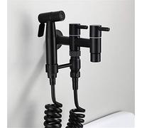 DRFGNF Toilet Bidet Faucets Black Single Cold Bathroom Toilet Shower Blow-Fed Spray Gun Nozzle Bidet Mixer Faucet Anal Cleaning Ass Bidet,Shower (Set 1)